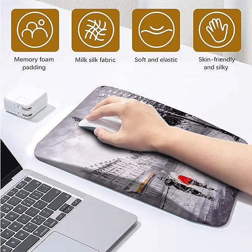 Miniatura 2 de AIMSA Alfombrilla ergonómica para mouse con reposamuñecas, alfombrilla gruesa de espuma viscoelástica mejorada, alivio del dolor y base de