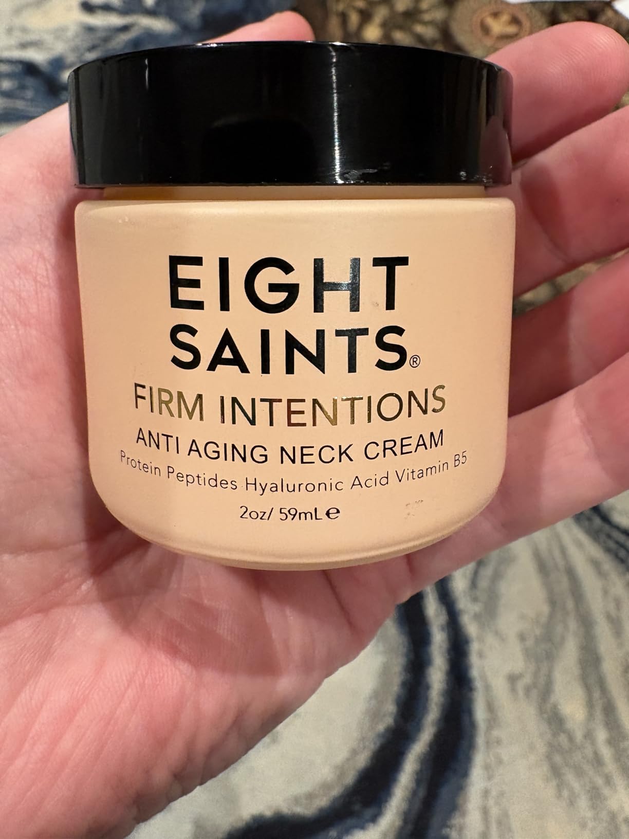 Eight Saints Firm Intentions Anti Aging Neck Cream For Firming Skin and Reducing Wrinkles, with Protein Peptides, Hyaluronic Acid, and Niacinamide, 2 Ounces