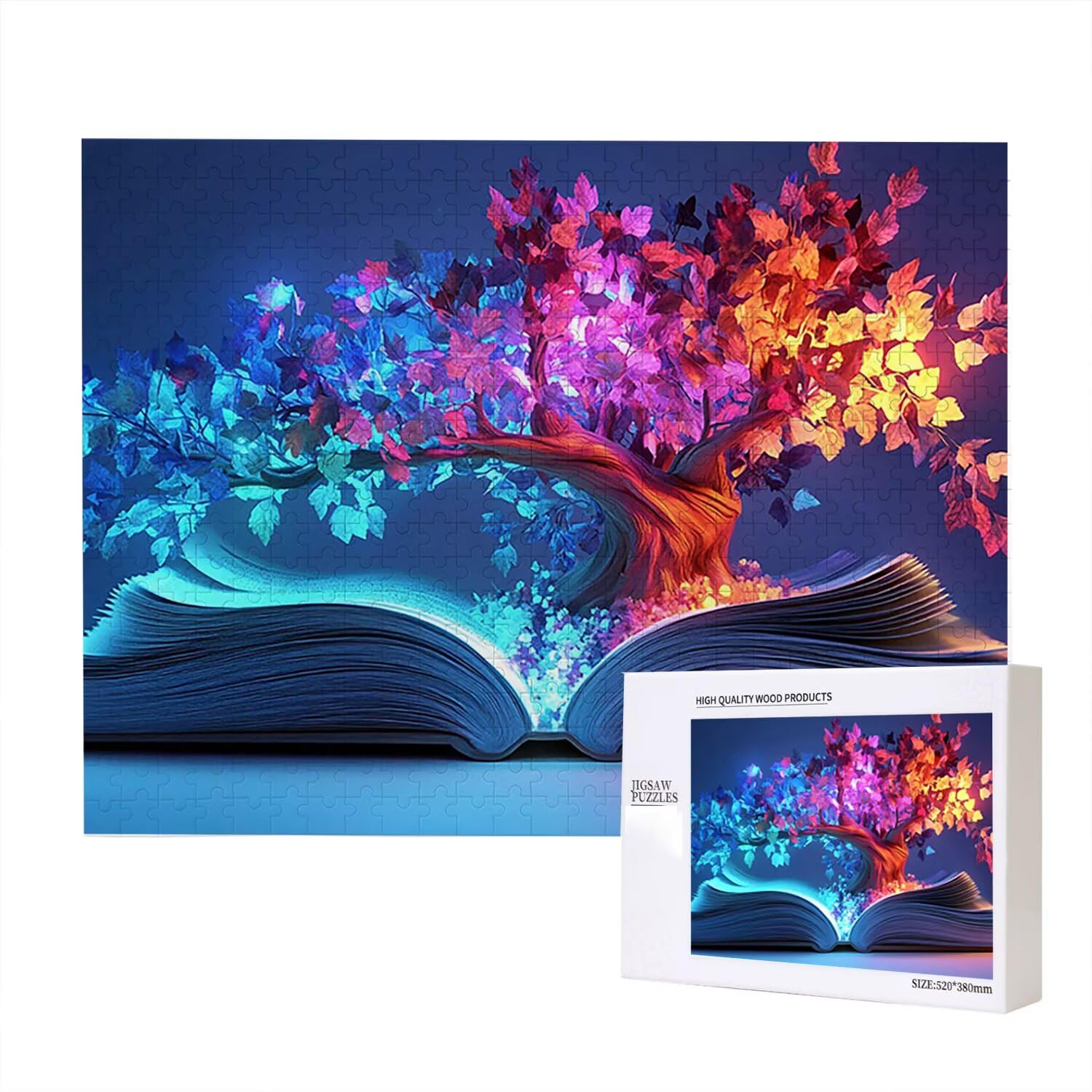 Jigsaw Puzzle, 4000 Pezzi Puzzle Classici, Albero Puzzle Rilassamento Intelligence, Mpossibile Difficile Puzzle Impegnativo per Adulti Puzzle Gioco Familiare, Regalo per Amore Amico Libri fr0-688