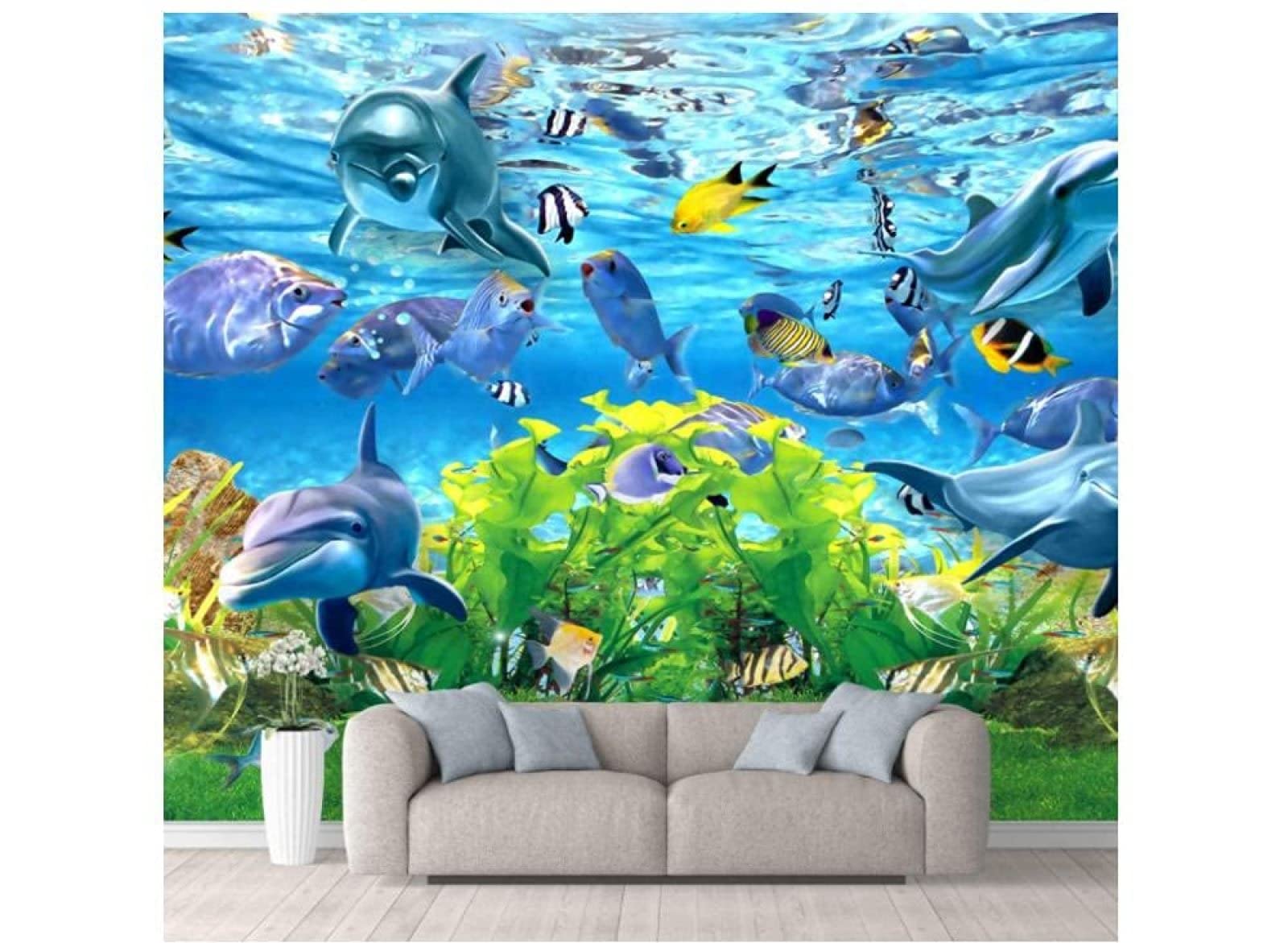 Carta Da Parati 3D Pesce Di Mare Carta Da Parati Camera Letto Moderna Fotomurali 3D Gigante Murale Decorazione