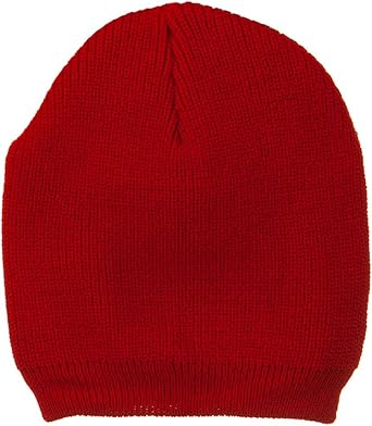 Rib Beanie with Bottom Band - Red