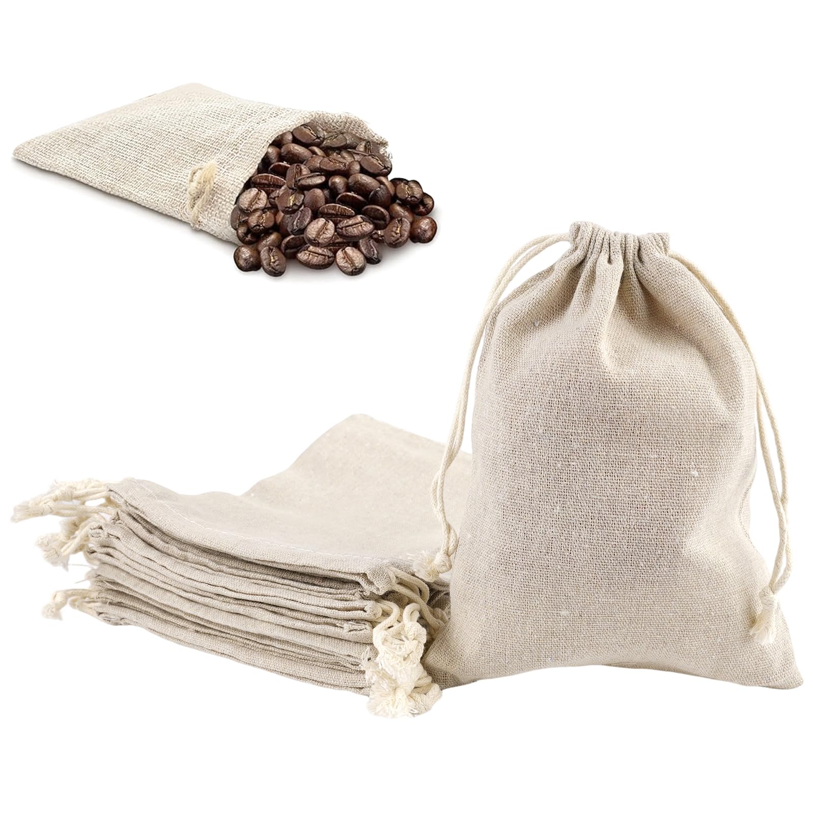 HURRISE sac de sachet 50 PCS 20x30 cm Coton Cordon Sac Réutilisable