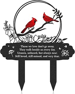 Cardinal Grave Decorations for Cemetery, Metal Memorial Stakes Grave Decorations for Loss of Mother