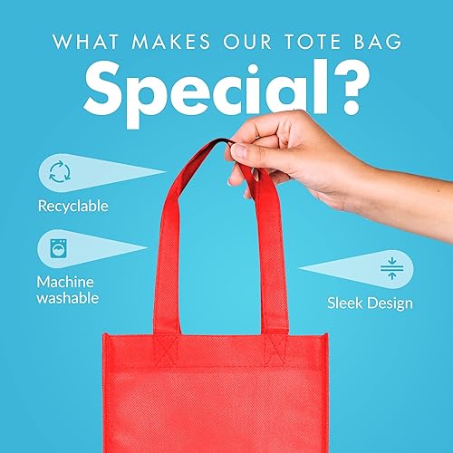 Miniatura 4 de Pack de 25 bolsas reutilizables para regalos, fiestas, almuerzo., Rojo