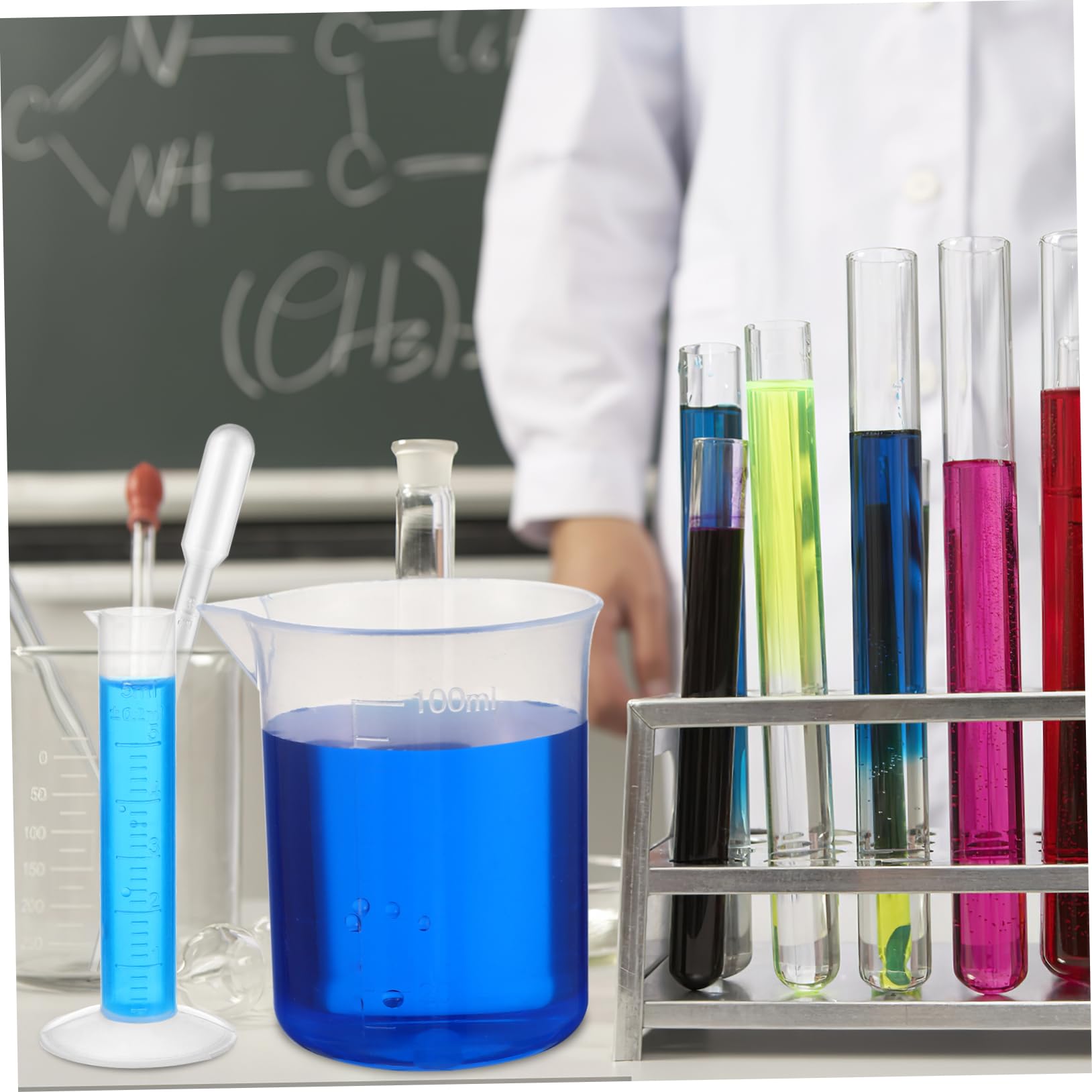 Gatuida 3juegos Cilindros Graduados De Plástico Pipetas De Transferencia y Cepillos Para Tubos Herramientas De Medición Para Laboratorio y Cocina