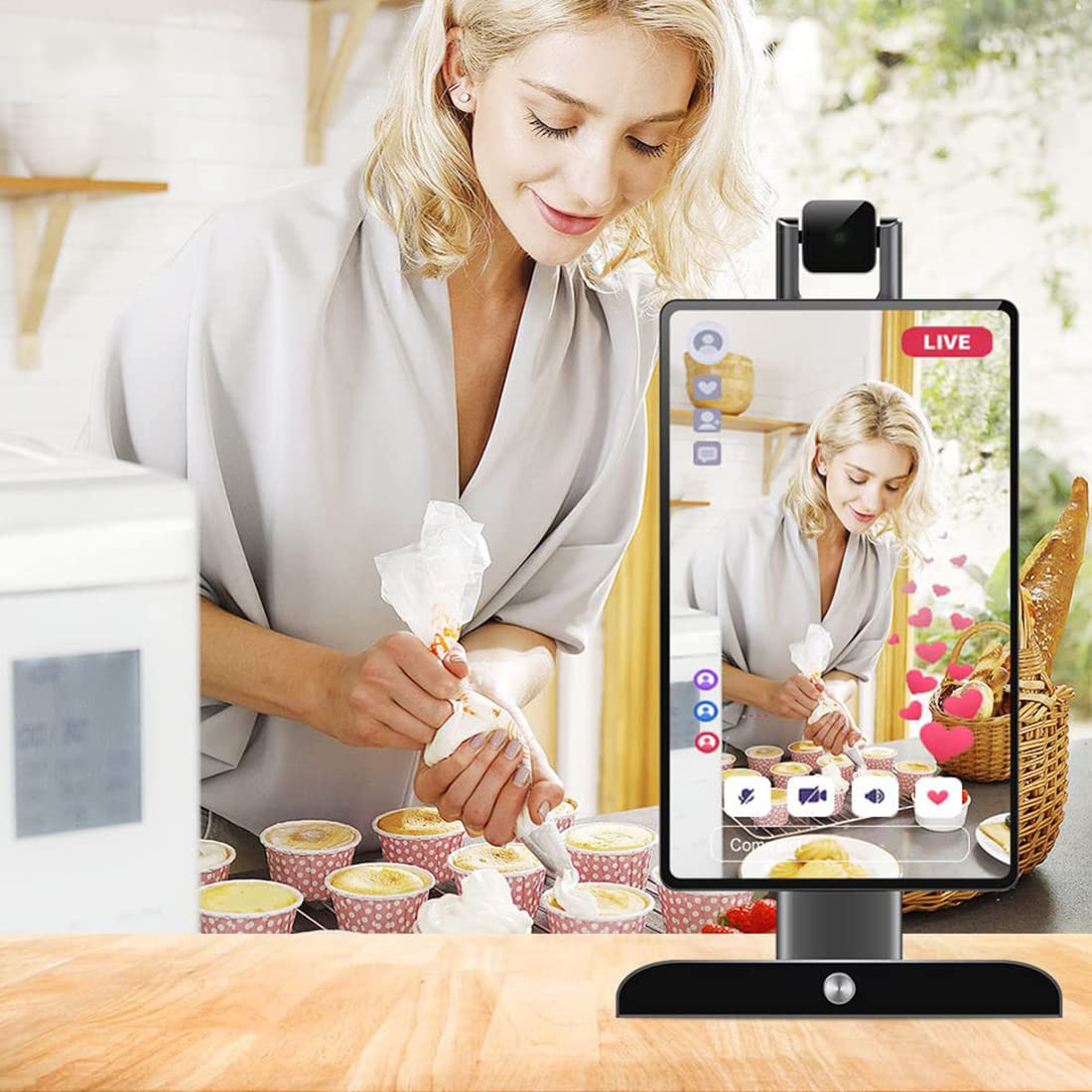 Attrezzatura per lo streaming live di trasmissione live intelligente da 15,6 pollici, macchina per cabina fotografica, tocco verticale interattivo, touch screen con display LCD, per giochi, studio fot