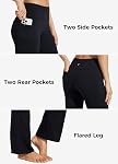 Willit Pantalons de yoga doublés de polaire pour femmes Bootcut Pantalon thermique d'hiver Pantalonnes à forte flamme taille Leggings imperméable