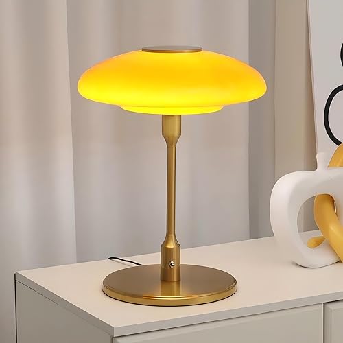 Miniatura 1 de Lámpara de mesa moderna de metal y vidrio, lámpara de mesa decorativa, lámpara de mesa para sala de estar, dormitorio, sala de estudio, 12.6 x 16.5