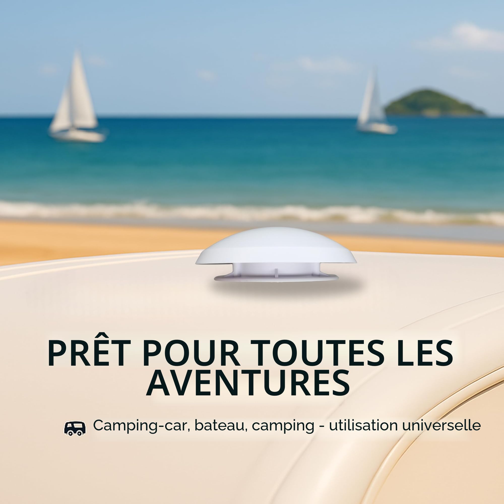 Ventilateur de toit champignon pour camping-car - Aération forcée, moustiquaire, aérodynamique, résistant aux intempéries et durable