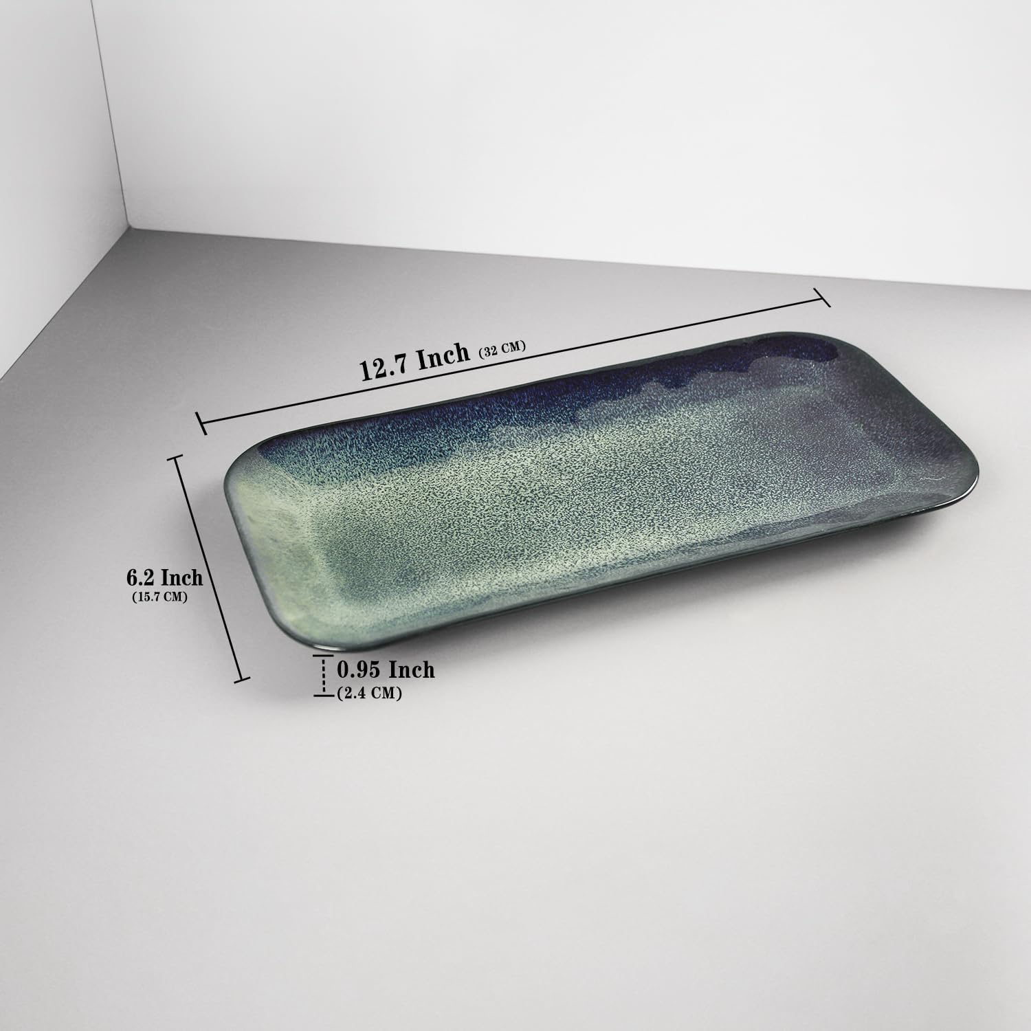 jinsongdafa Ceramic Salad Plates 32 CM Serving Platters Set of 4, Rectangular Serving Plates - Image 2