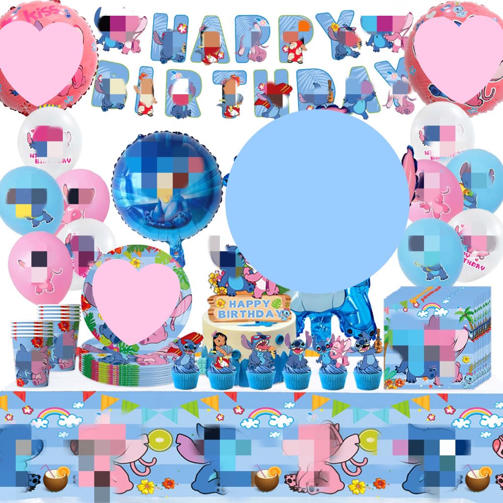 Set Decorazioni Compleanno Inside Out | 45 Pezzi Con Tovaglia, Piatti, Bicchieri E Palloncini | Per Feste A Tema - Foto 2