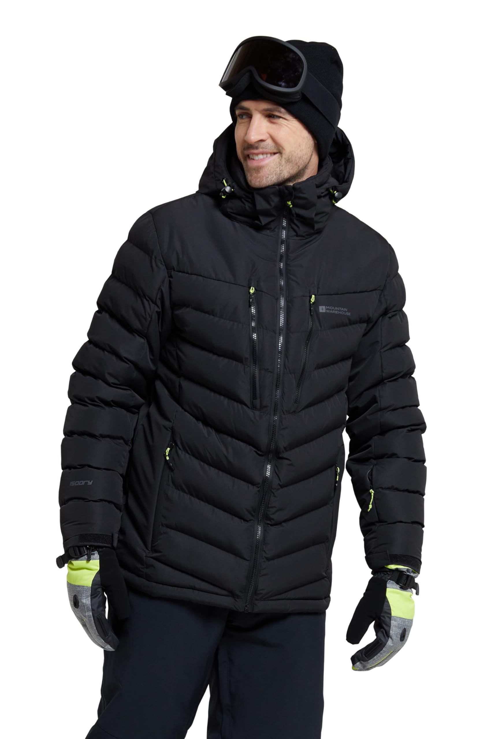 Mountain Warehouse Ski Jacket Mountain Warehouse Black Vulcan III Mens Snow Ski Jacket