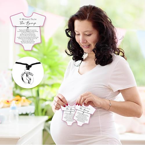 Miniatura 6 de Henoyso 25 juegos de regalos de baby shower para invitados, niños y niñas, pulseras de baby shower, regalos de fiesta, mensajes ajustables de The