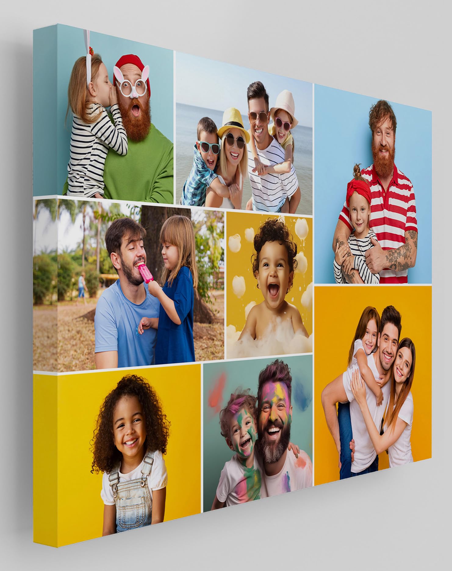 Star Online Personalised Canvas Photo Prints Custom Gallery Framed Family & Pet Birthday Gifts For Men & Home Décor For Living Room (8 Picture Collage)