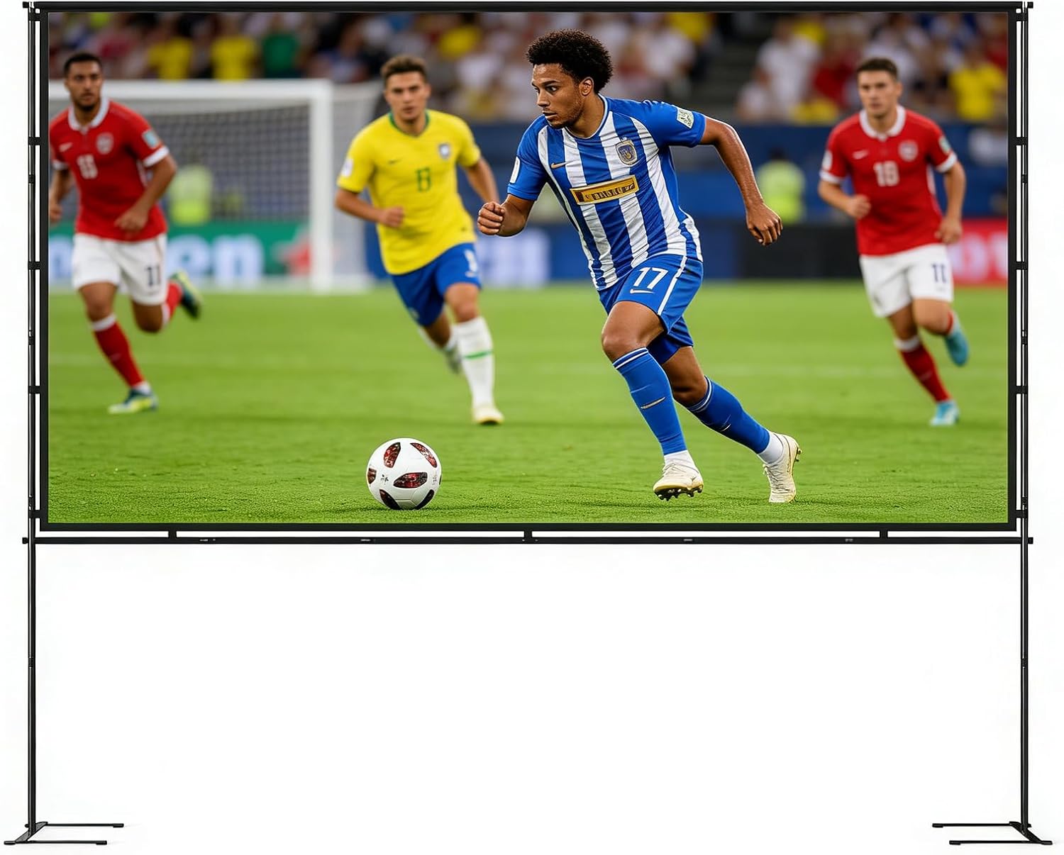 100-inch Portable Projector Screen with Stand | 16:9 HD 4K Wrinkle-Free Indoor/Outdoor Screen for Home Cinema, Backyard Movies & Camping