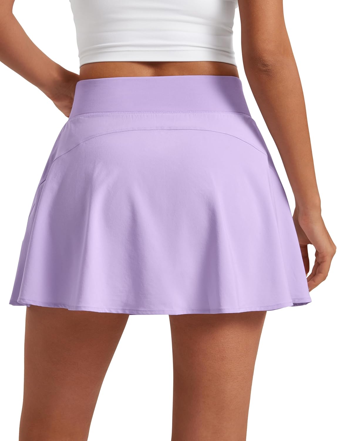 CRZ YOGA High Waisted Flowy Tennis Skirts for Women - Mini Lined Pickleball Casual A Line Skorts with Pockets