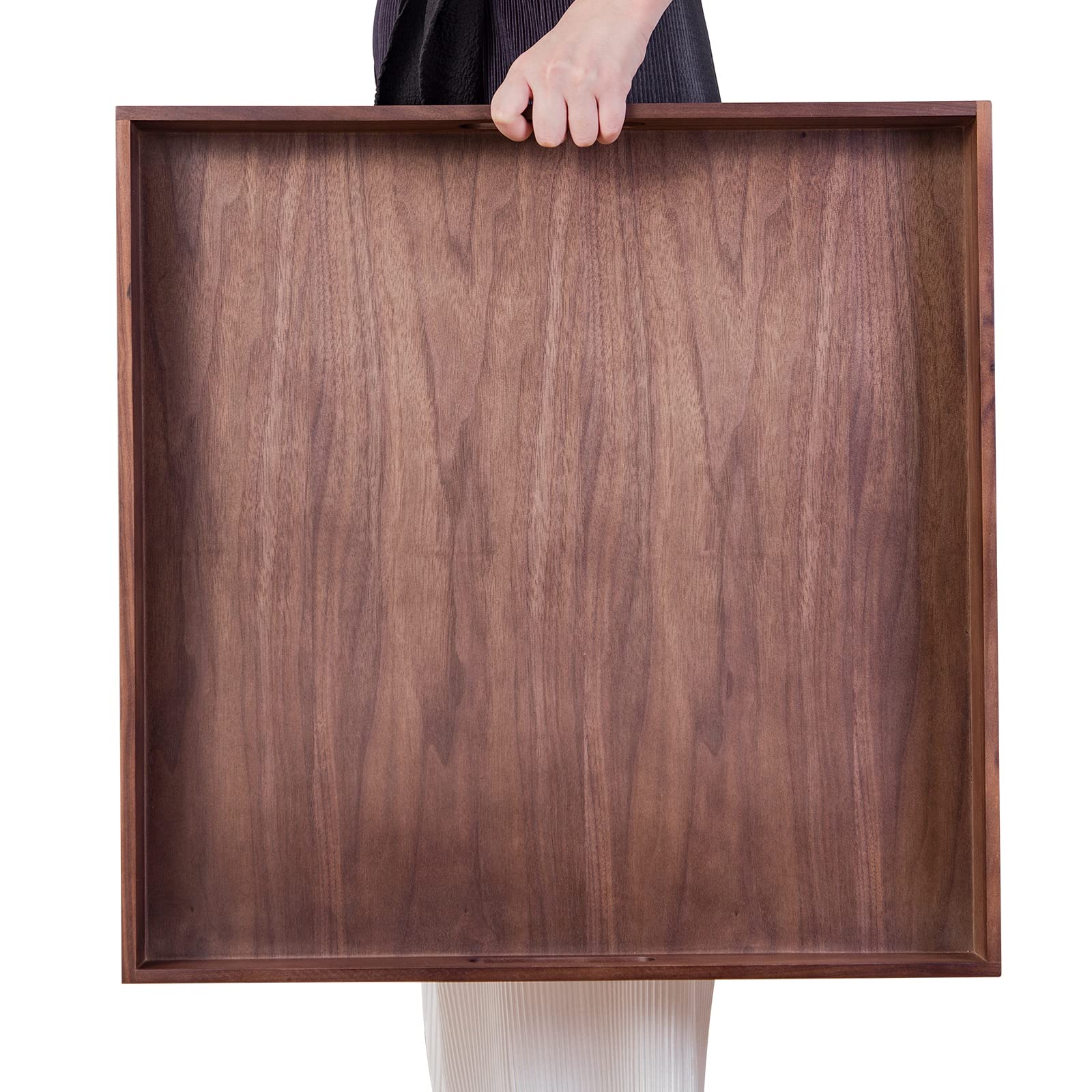 GinSent 22 Inches Extra Large Square Serving Tray with Handles