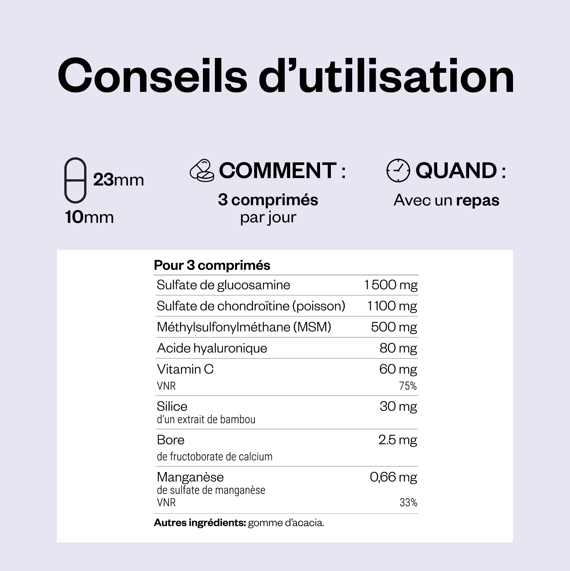 Confort Articulations - Vitamine C - Extrait de Bambusa Vulgaris - Contribue à la Santé des OS, des Muscles et des Articulations - Sans Gluten - SuperSmart