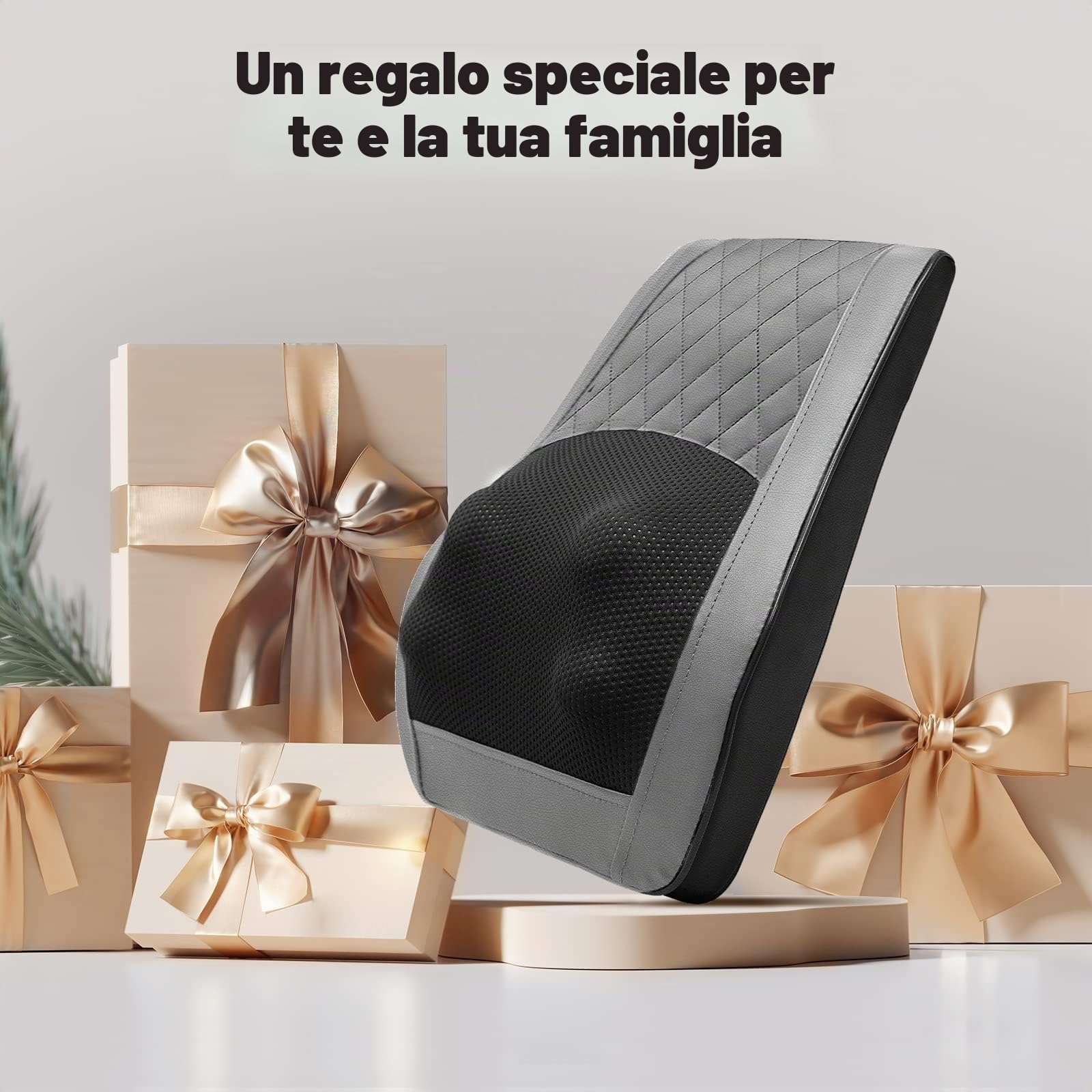 Massaggiatore Cervicale, Massaggiatore Schiena e Collo com Massaggio Impastante Profondo e Calore Rilassante, Allevia il Dolore Collo, Spalle e Schiena, Regali per Uomo, Donna, Mamma, Papà