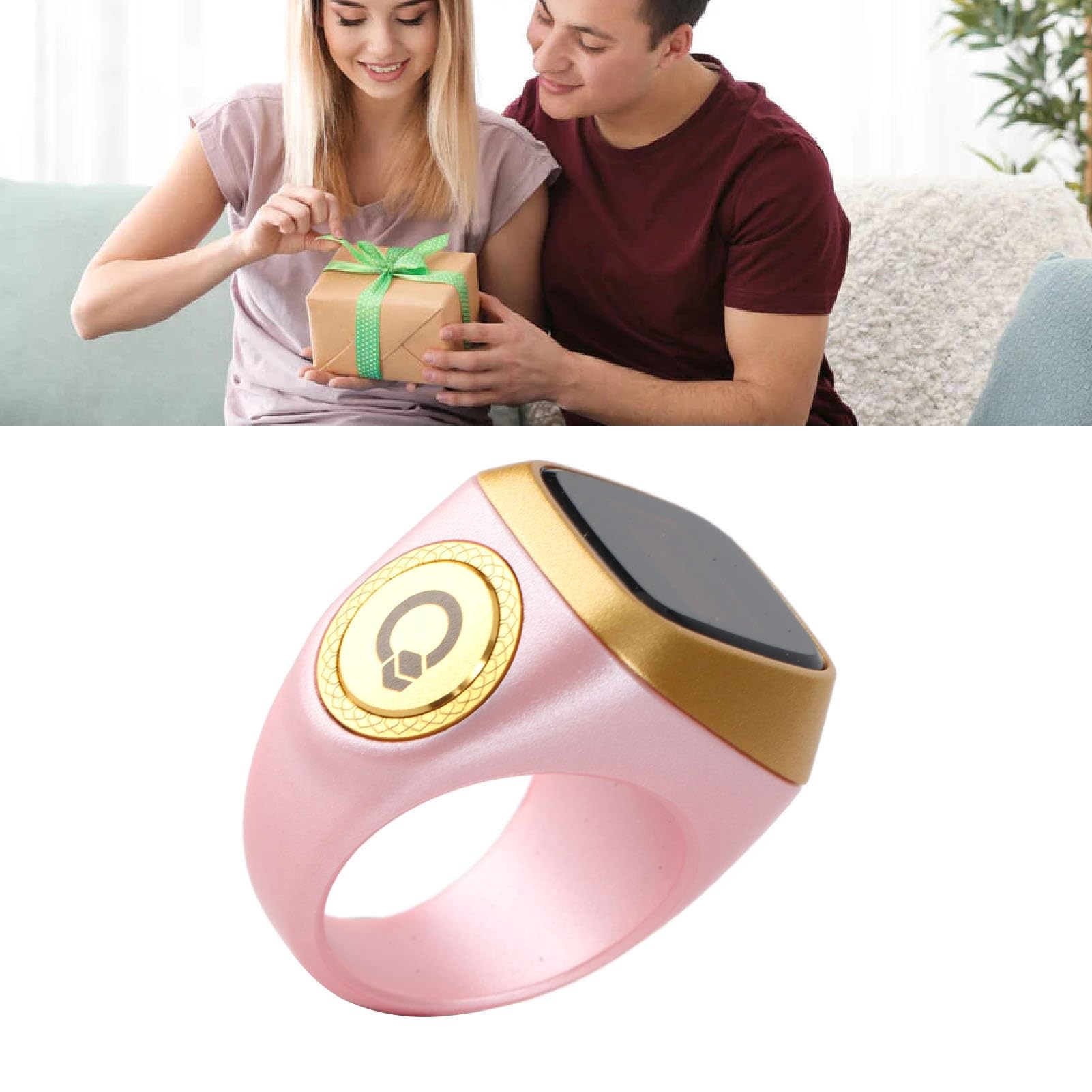 Smart Counter, Portable Finger Tally Counter with 0.49in Screen, Electronic Finger Counter with CNC, for App, Built in Rechargeable Battery, 20mm Size ()