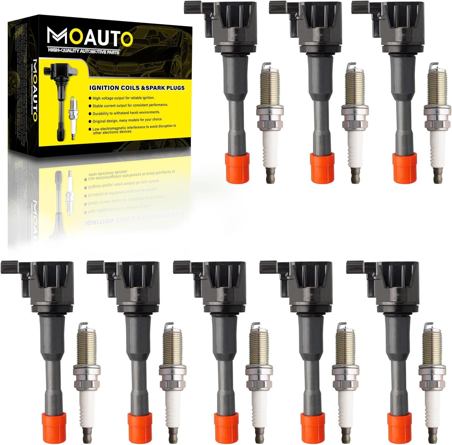 Set of 8 Ignition Coils Pack 30521-PWA-S01 UF374 & 8 PCS Iridium Spark Plugs Compatible with Honda Civic 2006-2011 1.3L L4