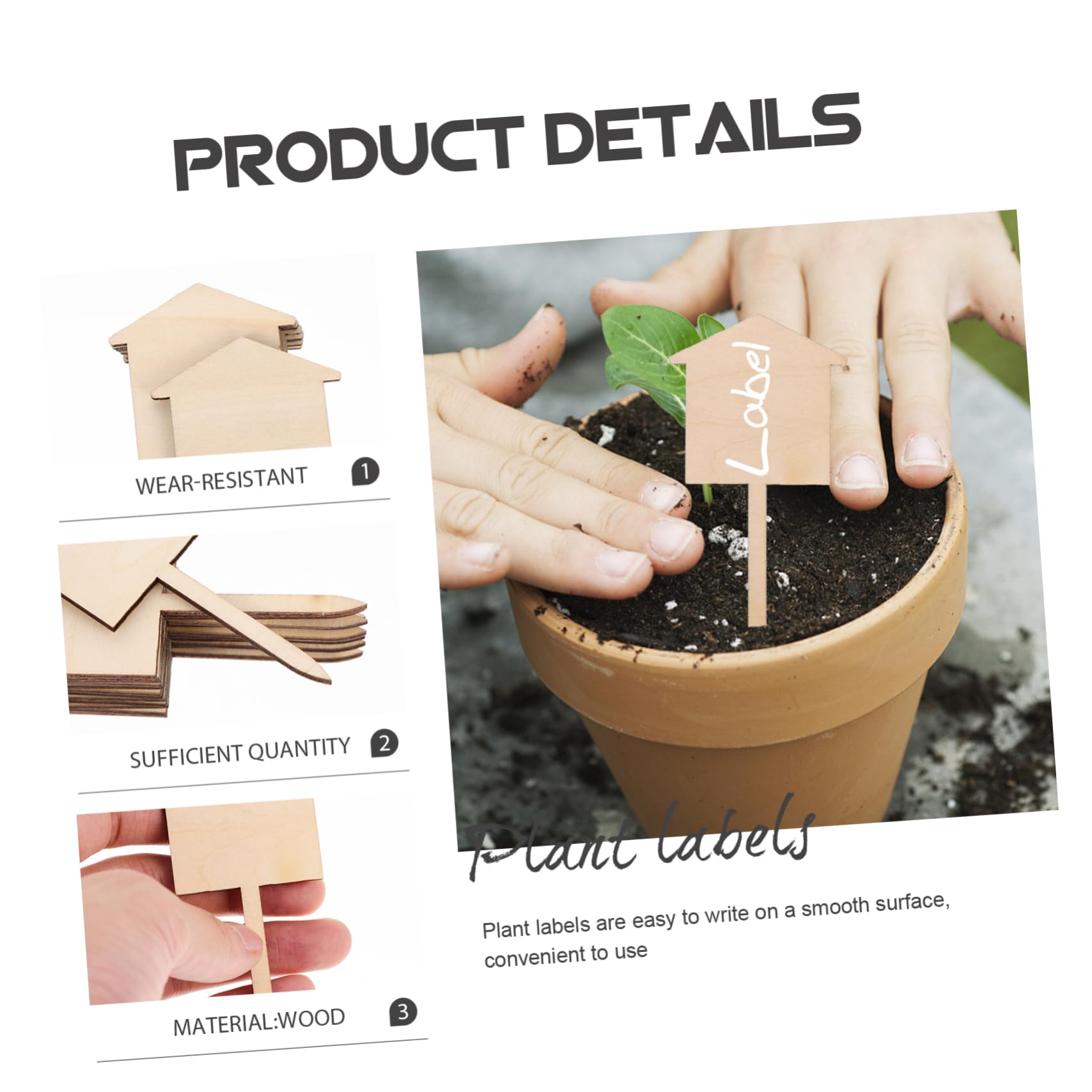 Yardwe 3 Sets Pflanzenetiketten Aus Holz Blanke Namensschilder 100 Stück Gartenpfähle Für Die Bepflanzung Im Innen- Und Außenbereich 50 Stück * 3