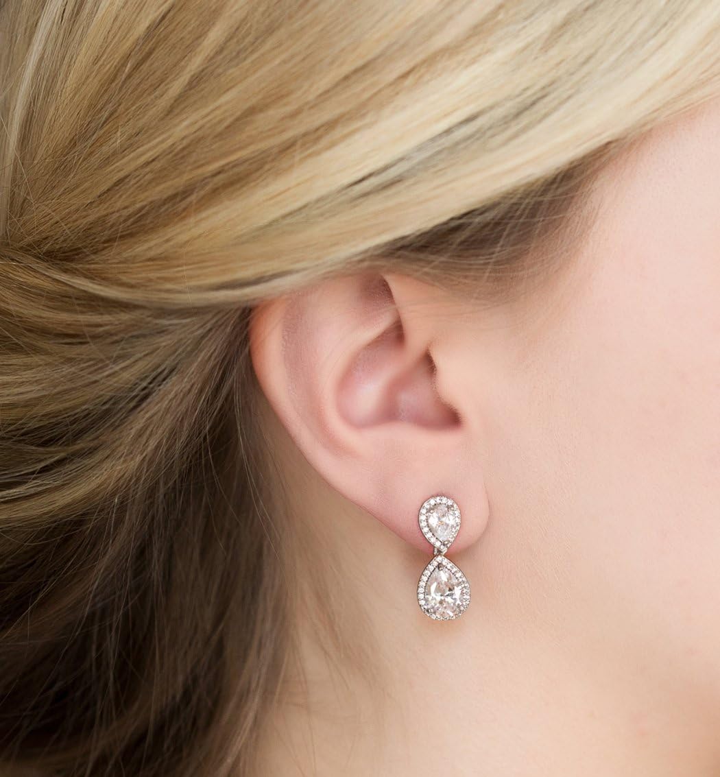 A+O Mother of the Bride. Mother of the Groom - Teardrop Drop Dangle Earrings in Silver, Gold or Rose Gold - Image 3
