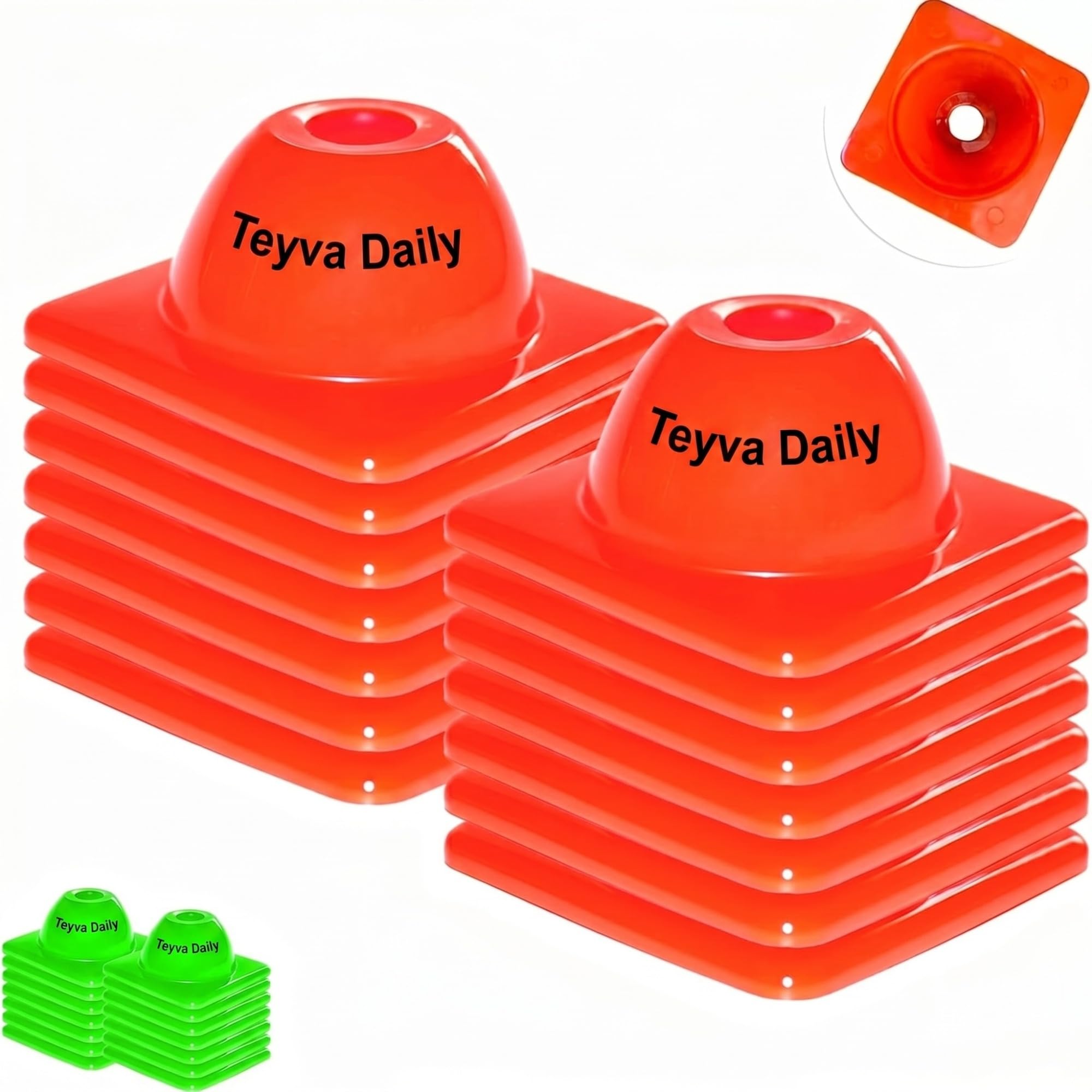 2" 15, 30 Pcs Heavy Duty Agility Cones for Sports