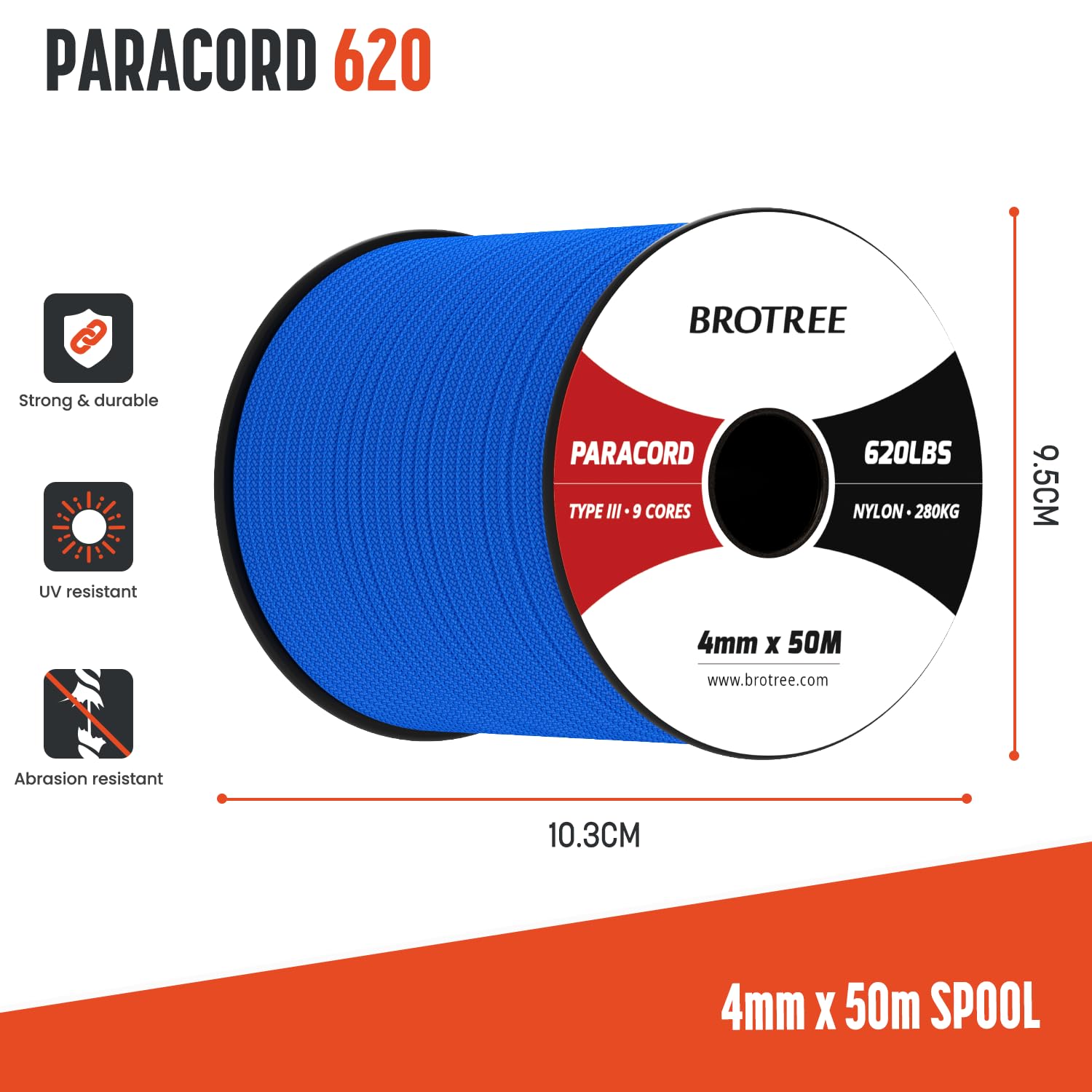 Brotree Paracorde 4mm 9 Brins Corde en 100% Nylon (15m, 30m, 50m) Type III Corde Parachute pour Survie, Extérieur, Bricolage - 280kg Charge de Rupture (ACU (Army Combat Uniform), 30m