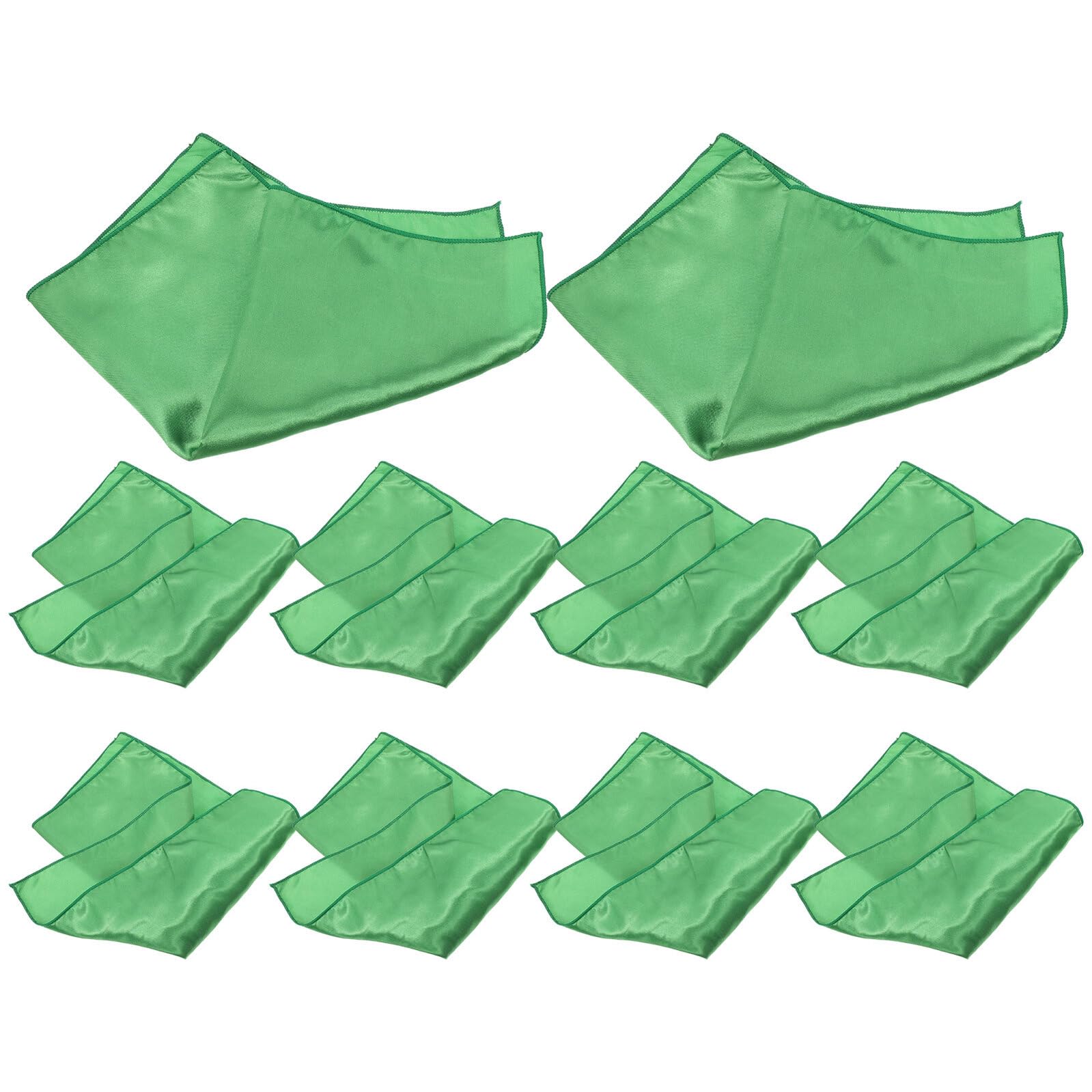 Servilletas de satén verde reutilizables confeccionadas en paños de poliéster
