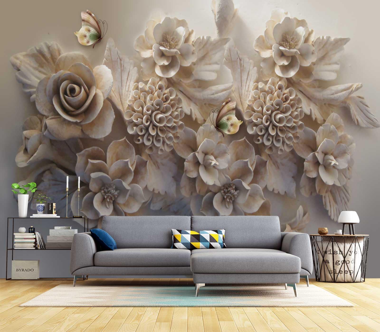 Cliouar-Stone Petals Wall Mural wallpaper-178 x 117