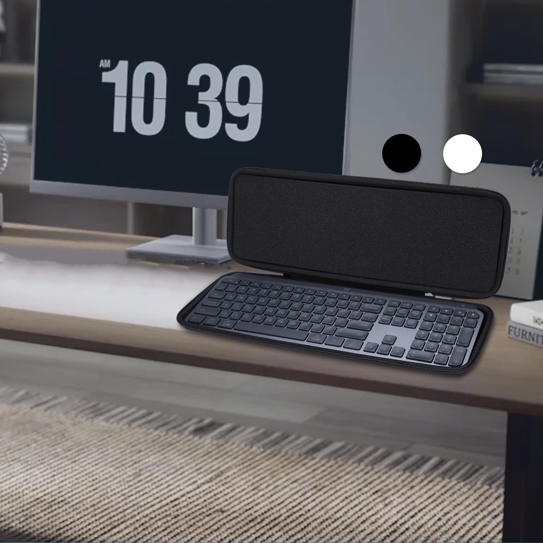 Lebakort Étui Housse Compatible avec Logitech MX Keys S/MX Keys Plus Clavier Bluetooth Silencieux Sans Fil