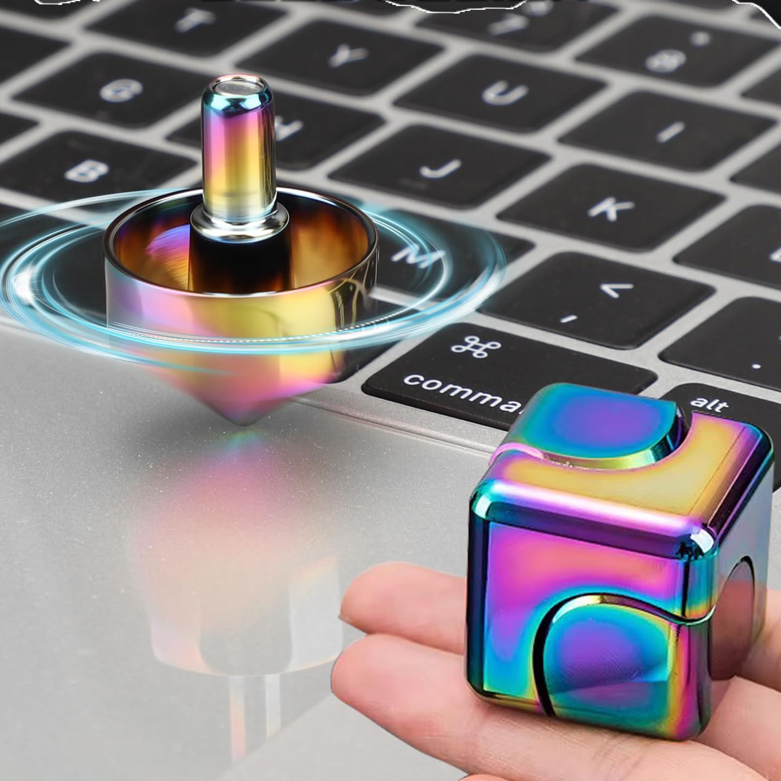 Fidget Toys for Adults, Stress Relief Toys Adults, Square Fidget Cube, Infinity Cube Fidget Toy, Portable Metal Fidget for Adults, Color 4