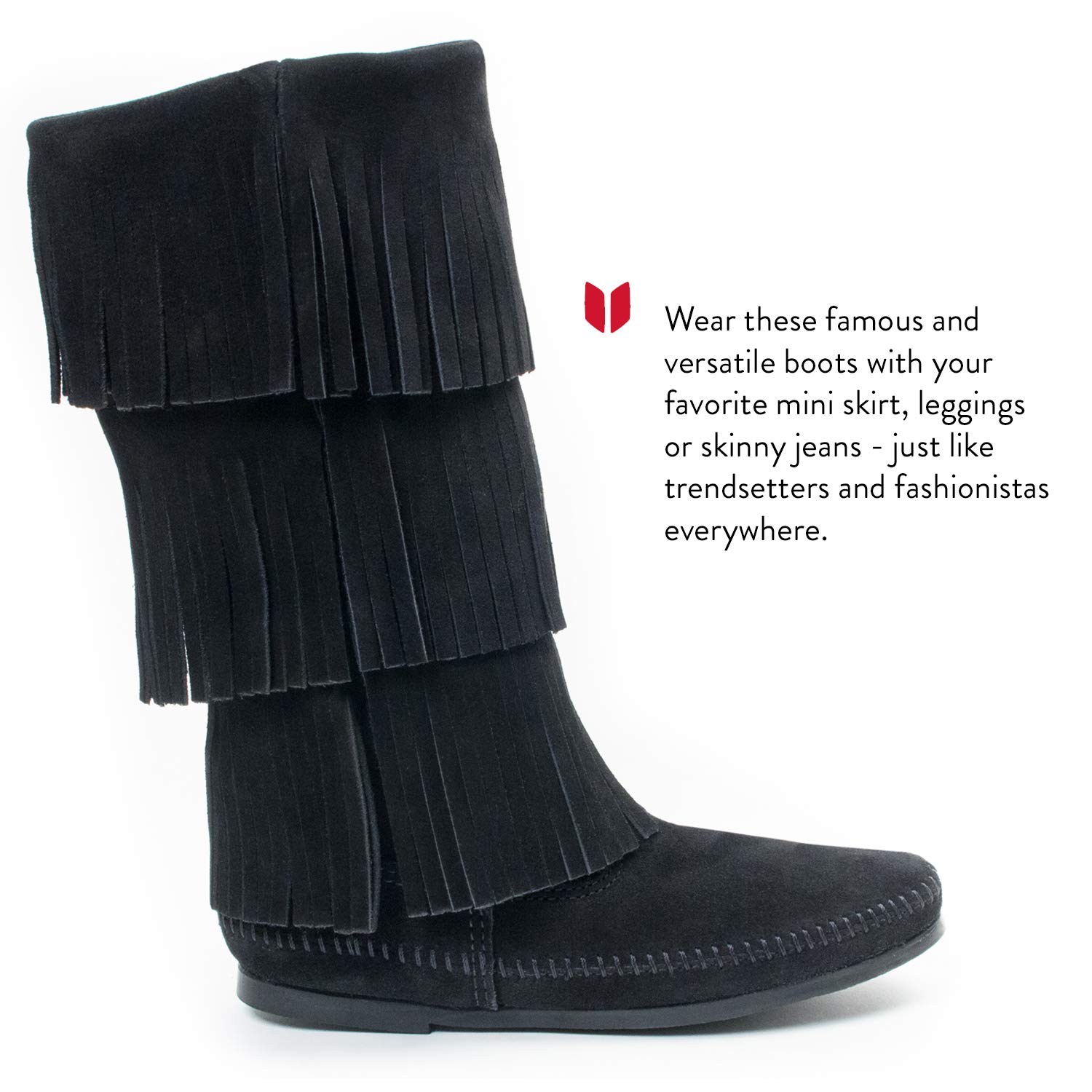 Minnetonka Womens 3-Layer Fringe Boot product thumbnail 4