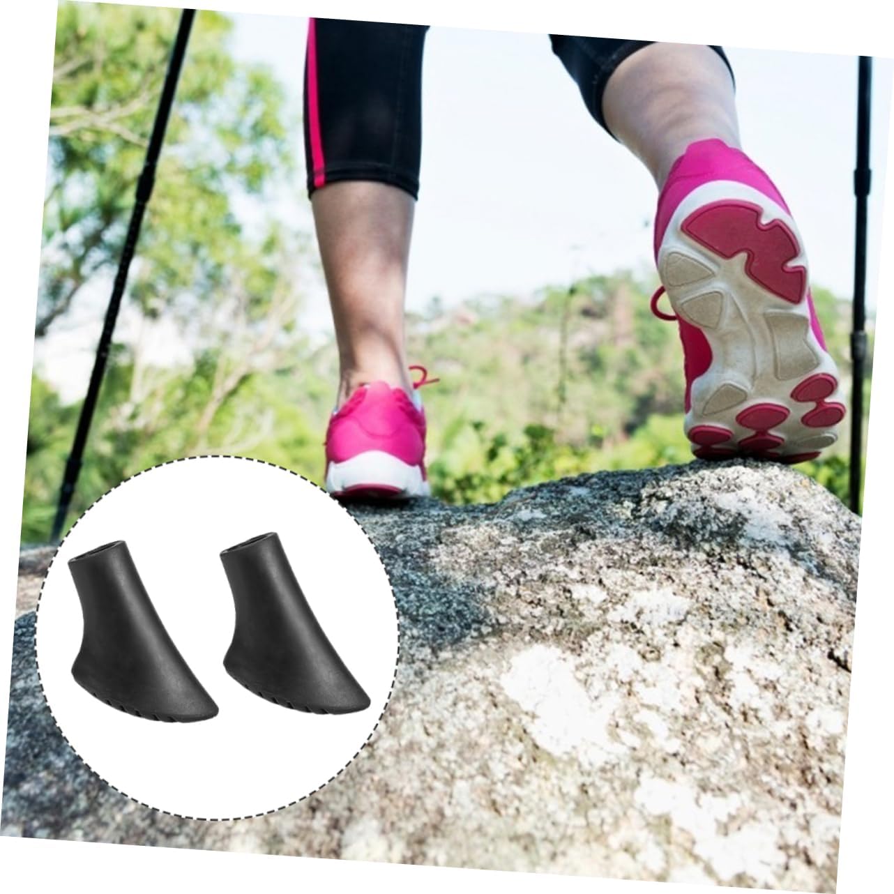 30pcs Slip Walking Stick Foot Pads Durable Replacement Tips for Crutches and Hiking Poles Lightweight and Easy to Install Enhance Stability and Balance for