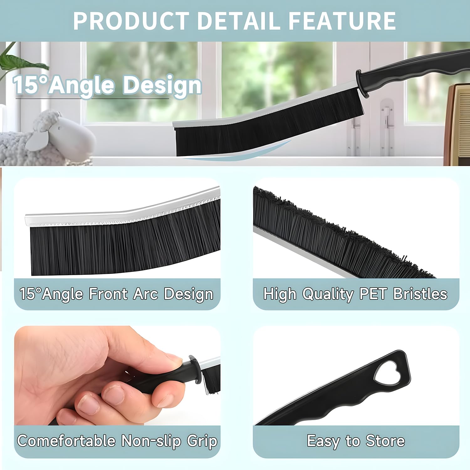 Cepillo de Limpieza de Grietas Multifuncional 12 Piezas Cerdas Duras para Cocina Baño Ventanas