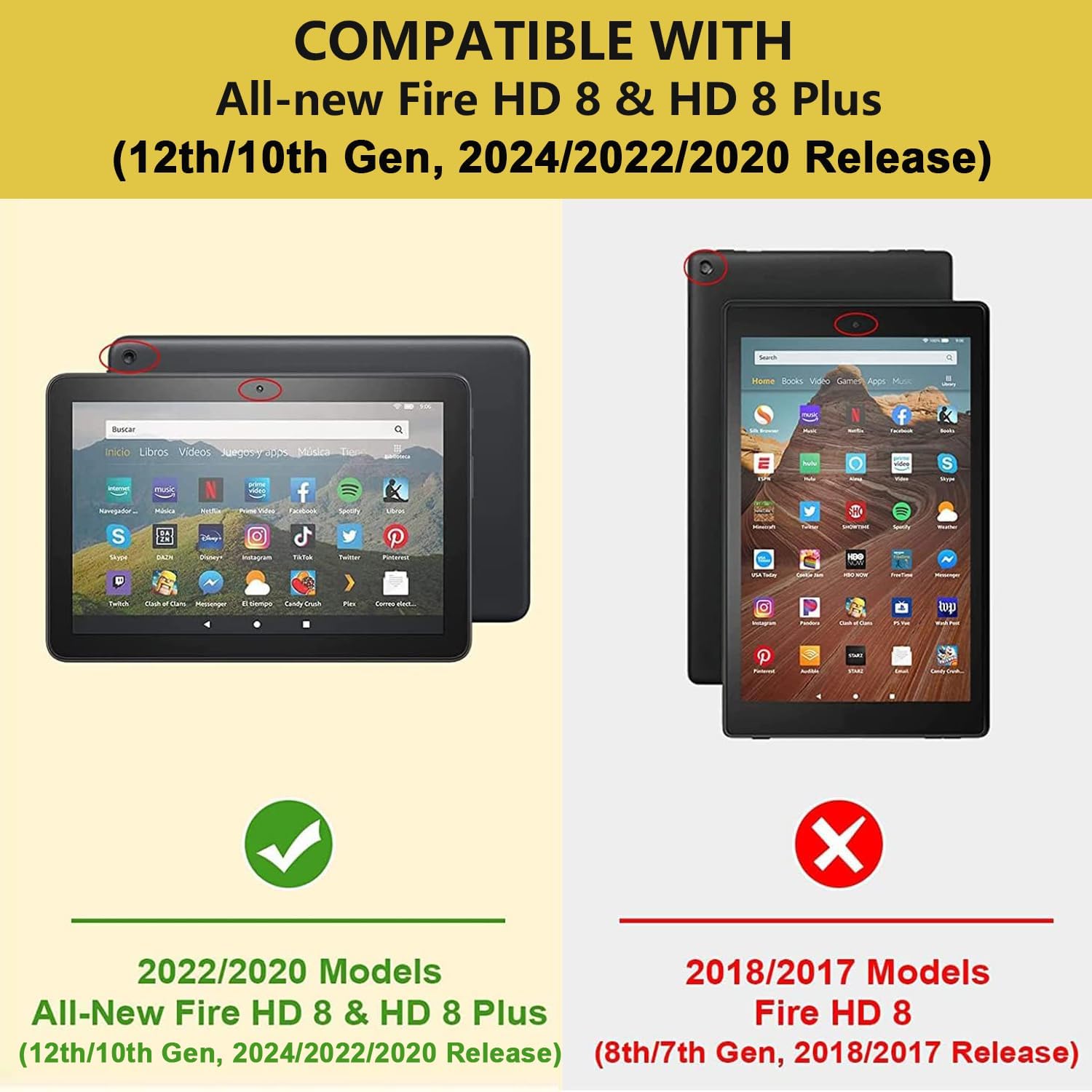 Case for Amazon Kindle Fire HD 8/Fire HD 8 Plus Tablet (12th/10th Generation, 2024/2022/2020 Release), Slim PU Leather Cover with Card Slot & Auto Wake/Sleep, Colorful Dragon