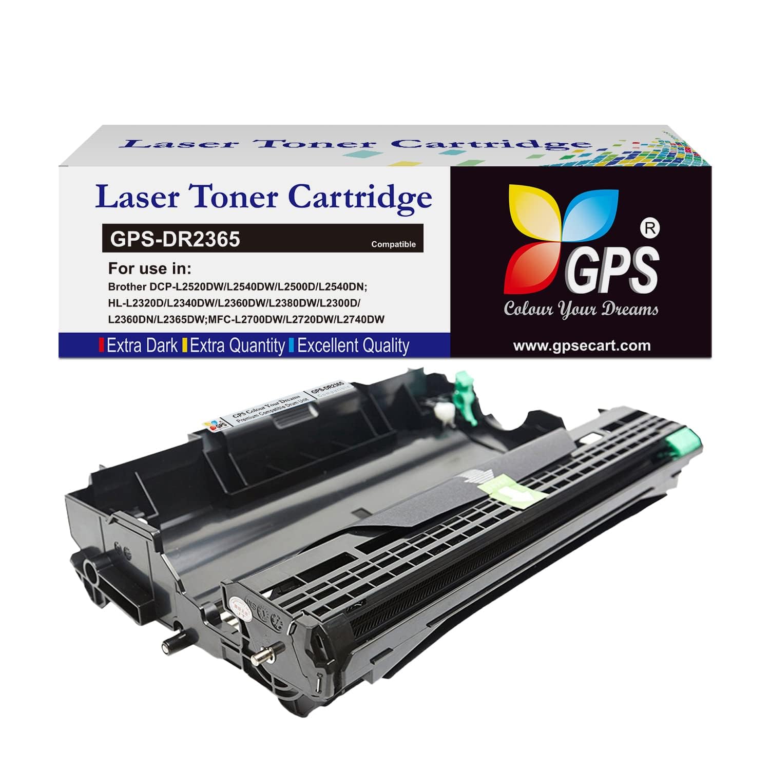 GPS Colour Your Dreams DR 2365 Drum Unit for Brother Printer - High Page Yield of 12000 Pages - Compatible with for Brother TN 2365 Toner Cartridge , HL-L2321D, DCP-L2541DW , DCP-L2520D Printers (B0D1PCVZD7) Amazon Price History, Amazon Price Tracker