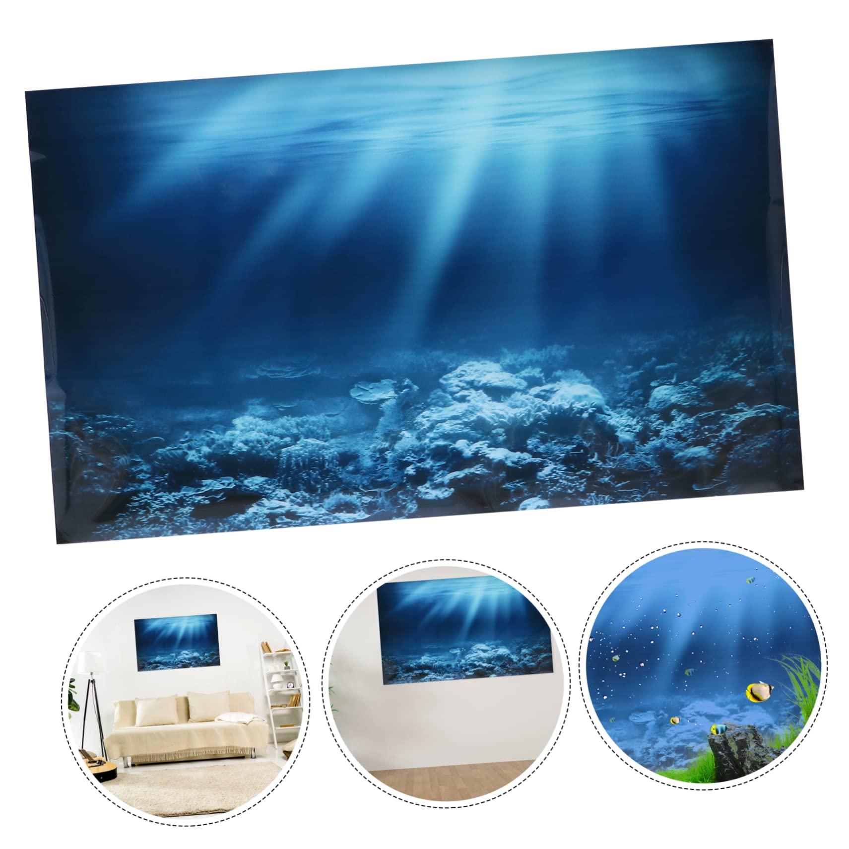Beaupretty 2pièces Poster Décoratif pour Aquarium Autocollant Arrière-Plan De Poissons Et Décoration Murale pour Réservoir Eau