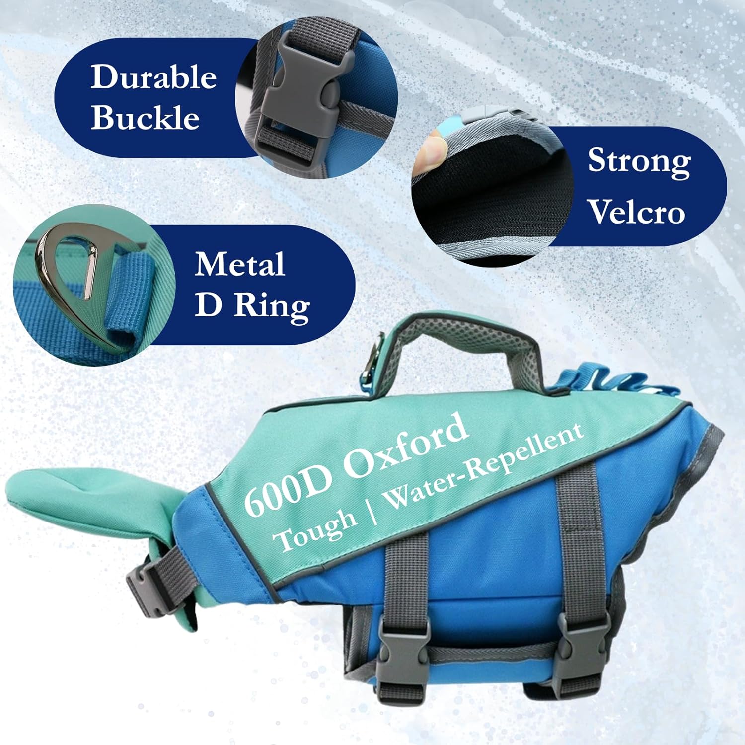 Dog Life Jacket Colorblock, High Buoyancy Safety Adjustable Preserver for Small Medium Large Dogs, Rescue Vest for Outdoor Sports Swimming & Boating (Red,Large)