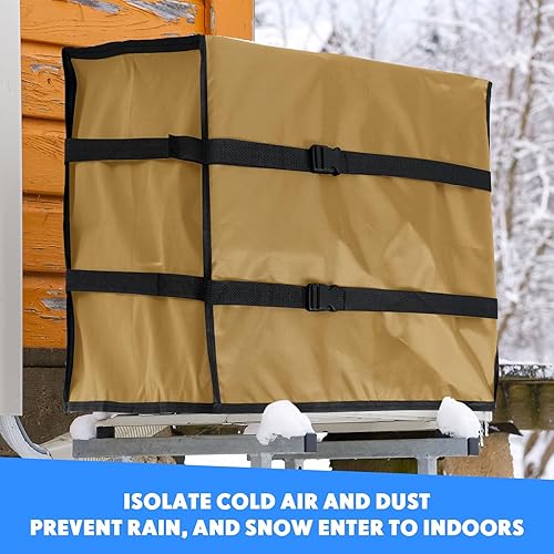 Miniatura 6 de Wovnet 2 Piezas Cubierta de Aire Acondicionado para Ventana Interior Exterior Ajustable Impermeable Cubierta de Aire Acondicionado para Ventana al