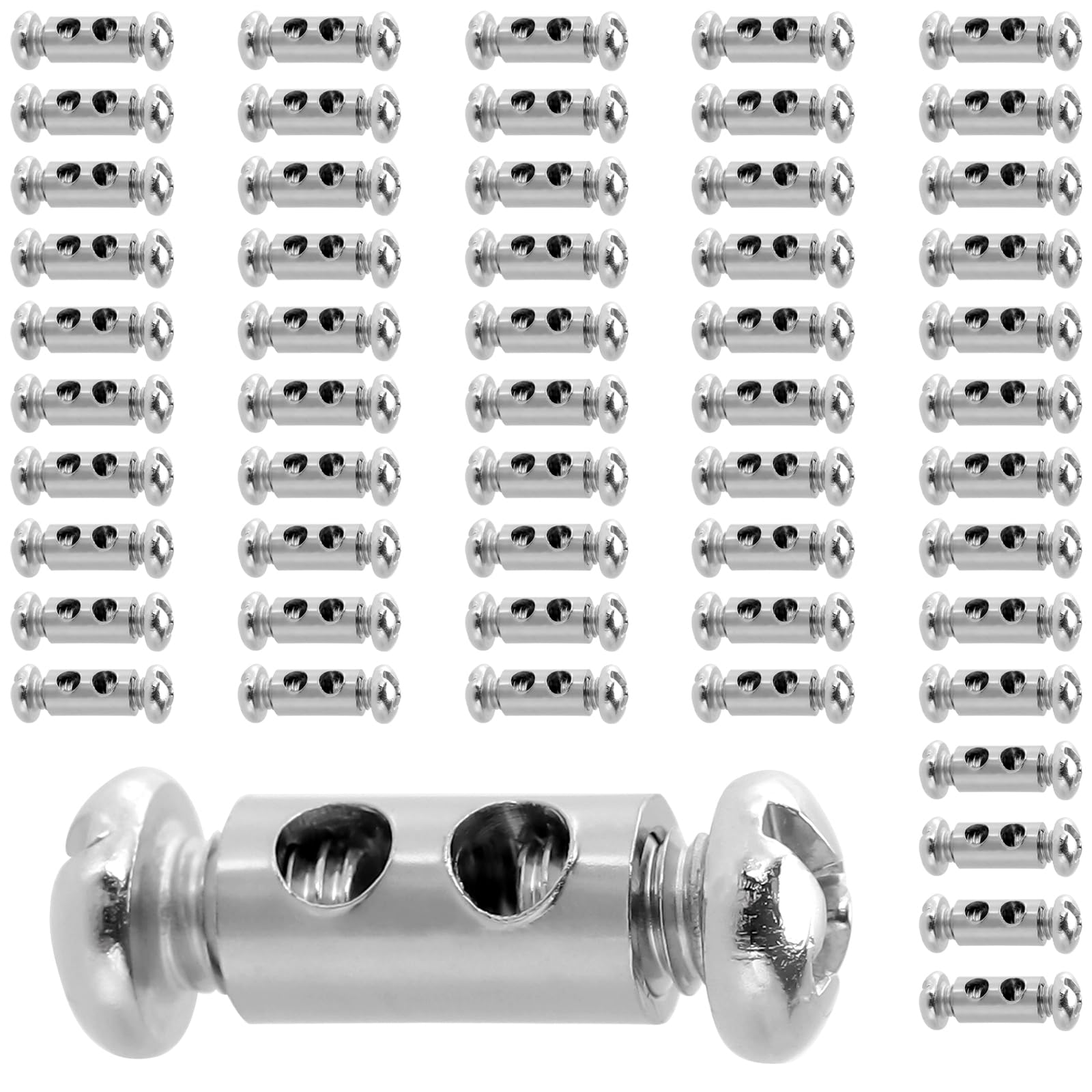 100 sztuk 10 x 5,9 mm zacisk do liny drucianej, zacisk do liny drucianej Duplex, otwór przelotowy 3 mm, podwójne ko?cówki stalowe zaciski do kabli i drutów z miedzi, do lin stalowych i kabli o