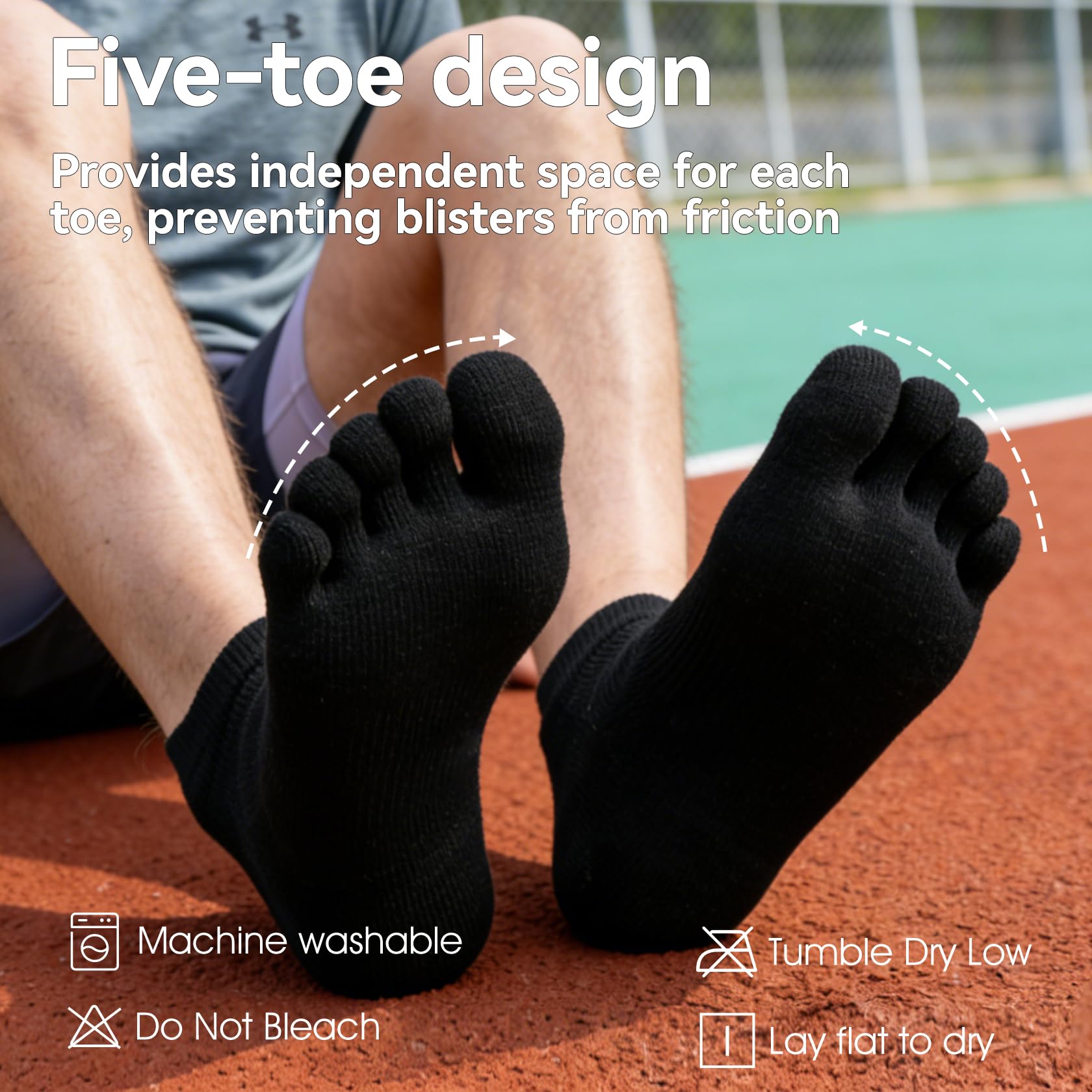 Chaussettes à orteils pour homme et femme Chaussettes de course à pied Chaussettes athlétiques à cinq doigts