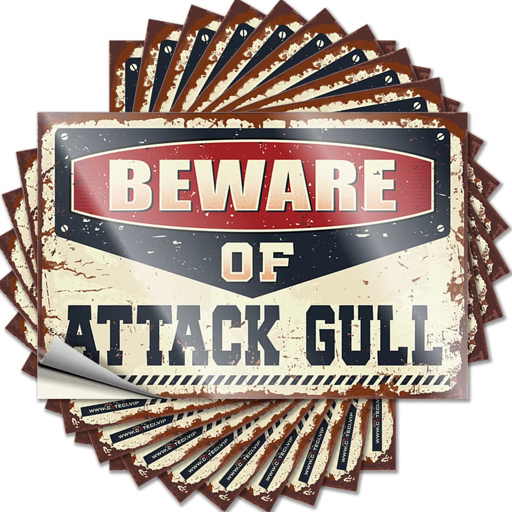 Quote - Fun Bottle Beware of Attack Gull for Narrow Beer Decor(12X18CM)