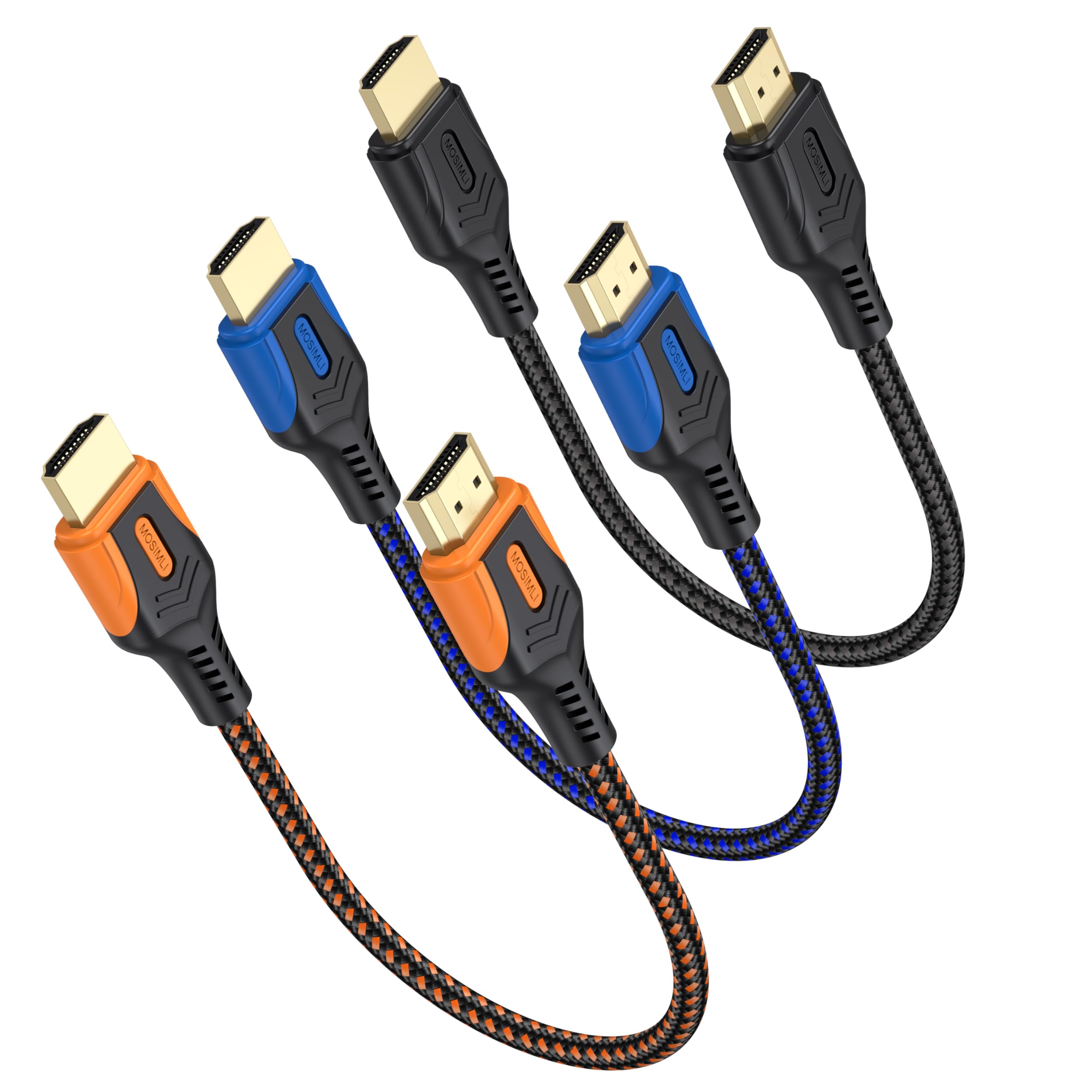 Lot de 3 câbles HDMI 4K, 3 m, compatibles avec moniteur