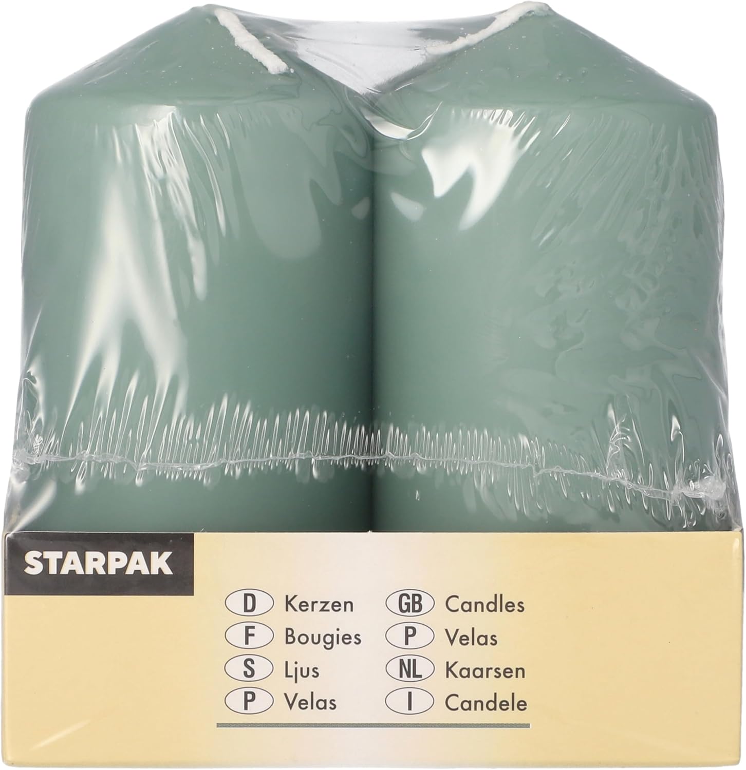 8 Pillar Candles Diameter 47 mm 100 mm Teal Green