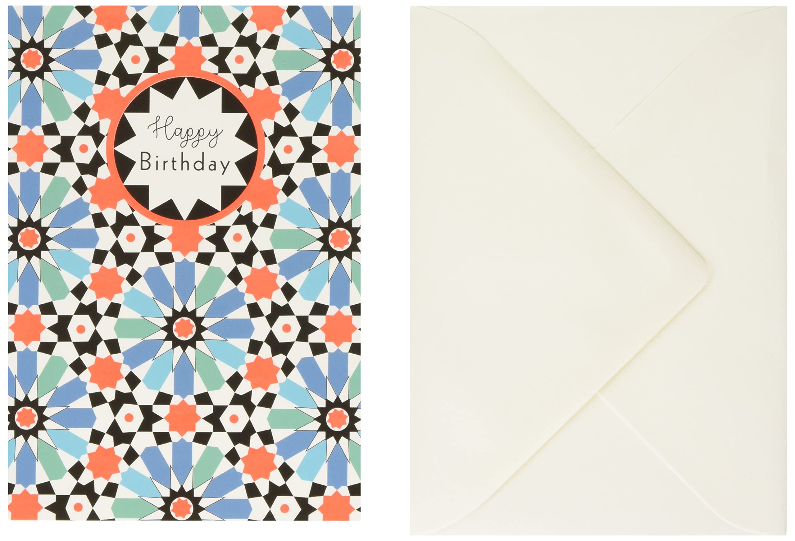 Quire Touch of Neon Card Happy Birthday Tile Pattern,Multicoloured,115x163mm