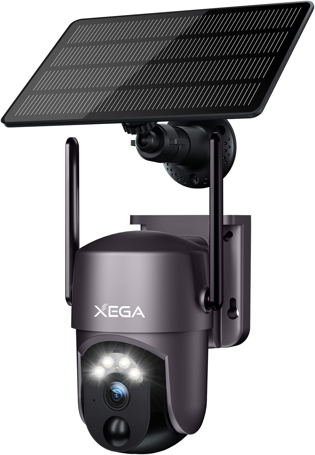 Xega Smart Solar Security Camera Outdoor Wireless 2K Super HD PTZ CCTV Camera Wi-Fi Surveillance Camera Home Security Color Night Vision PIR Human Detection Two-way Audio