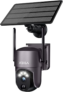 Xega Security Camera Wireless Outdoor 2K 360° PTZ Camera Solar Security Cameras 2.4G WiFi Video Surveillance w/Spotlight & Price In India