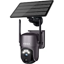 Xega Security Camera Wireless Outdoor 2K 360 PTZ Camera Solar